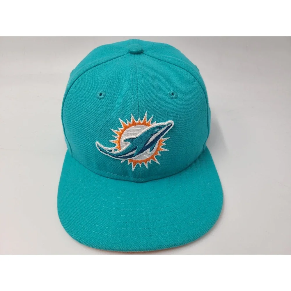 Miami Dolphins New Era 59Fifty Fitted 6 1/2 Hat Cap Youth Boys NFL Football Aqua